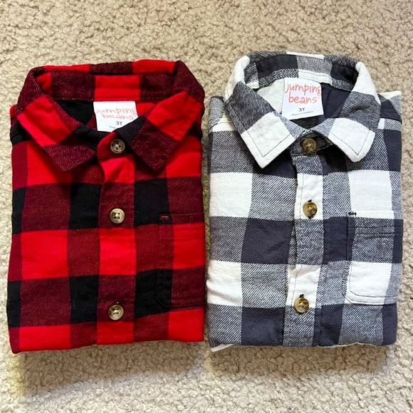 Jumping Beans 3T Plaid Flannel Shirts - set of 2 shirts. - Picture 1 of 4